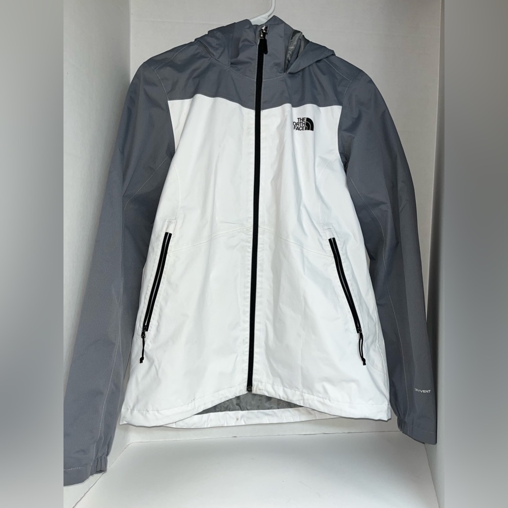 The North Face Woman's Resolve Plus Shell Jacket Grey and White